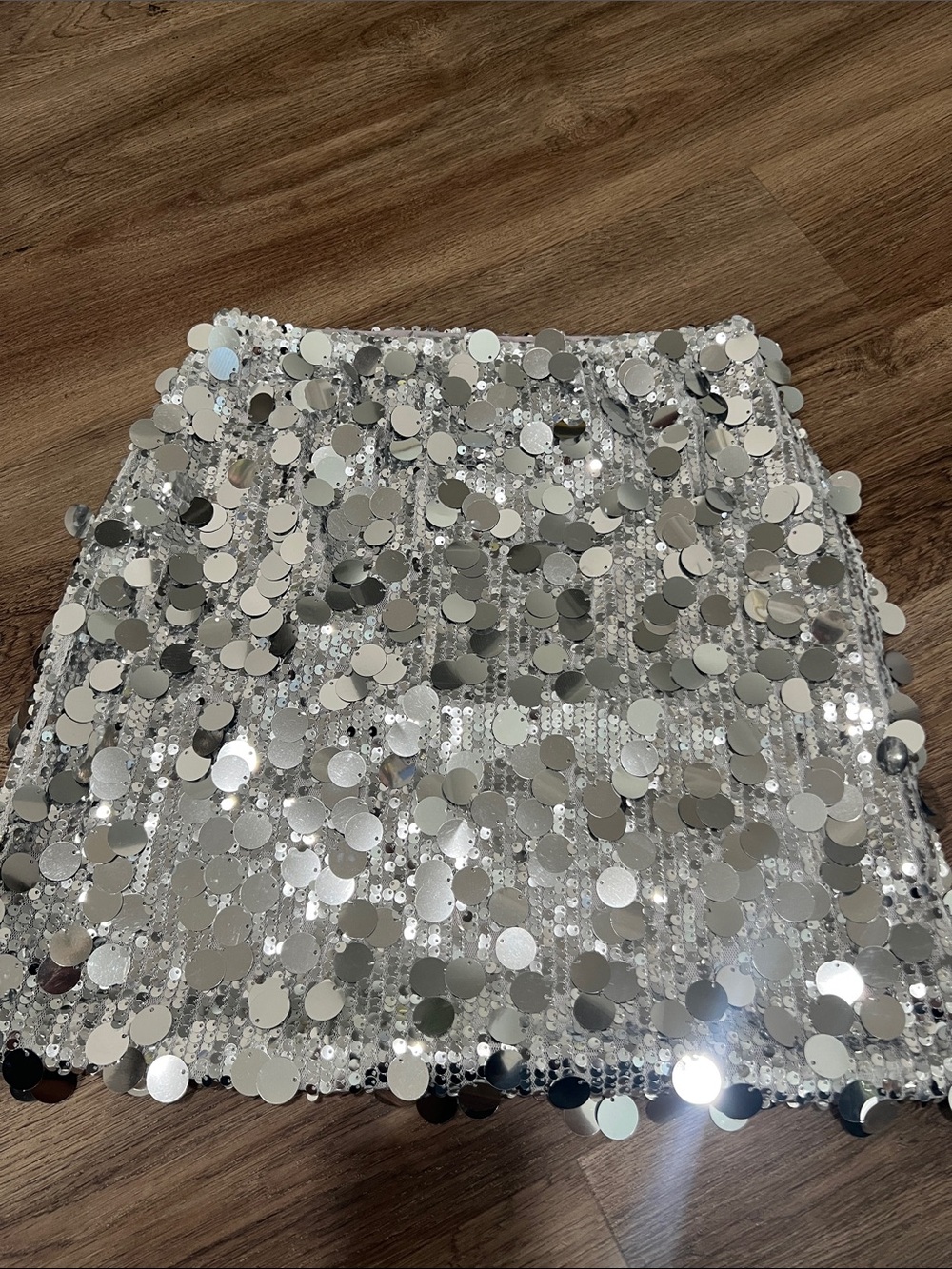 Silver Sequin Mini Skirt - Shimmer Party Skirt